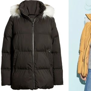 Sam Eldamen quilted jacket with faux fur trim
